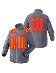 Zipper up Heated Fleece Jacket for Men 7.4V