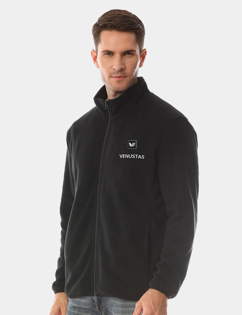 Zipper up Heated Fleece Jacket for Men