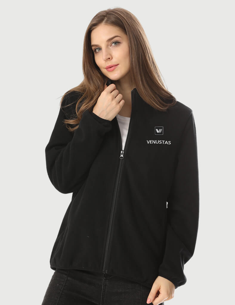 Zipper up Heated Fleece Jacket for Women