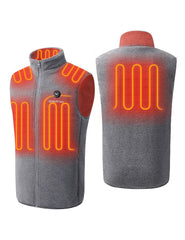 Men's Heated Fleece Vest - Grey