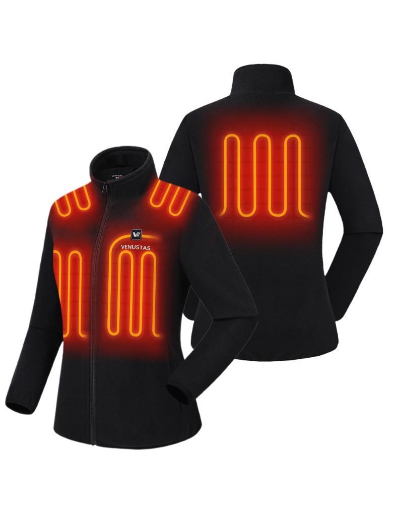 Zipper up Heated Fleece Jacket for Women