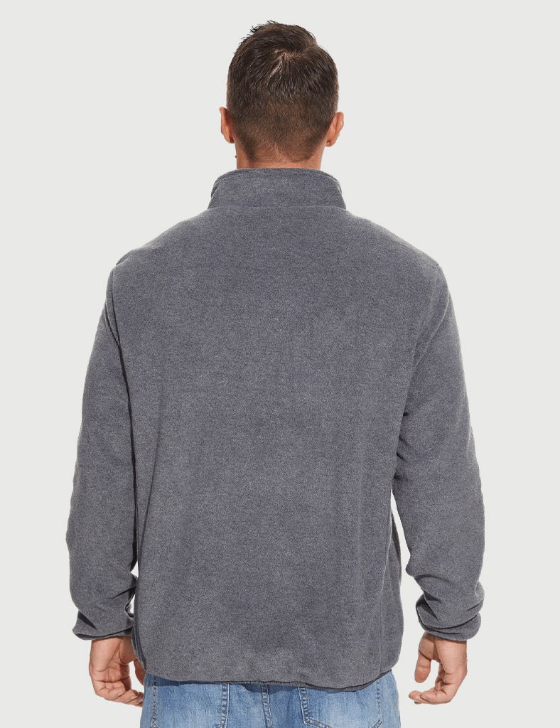 Zipper up Heated Fleece Jacket for Men - Grey