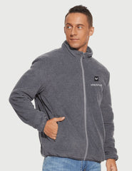 Zipper up Heated Fleece Jacket for Men - Grey