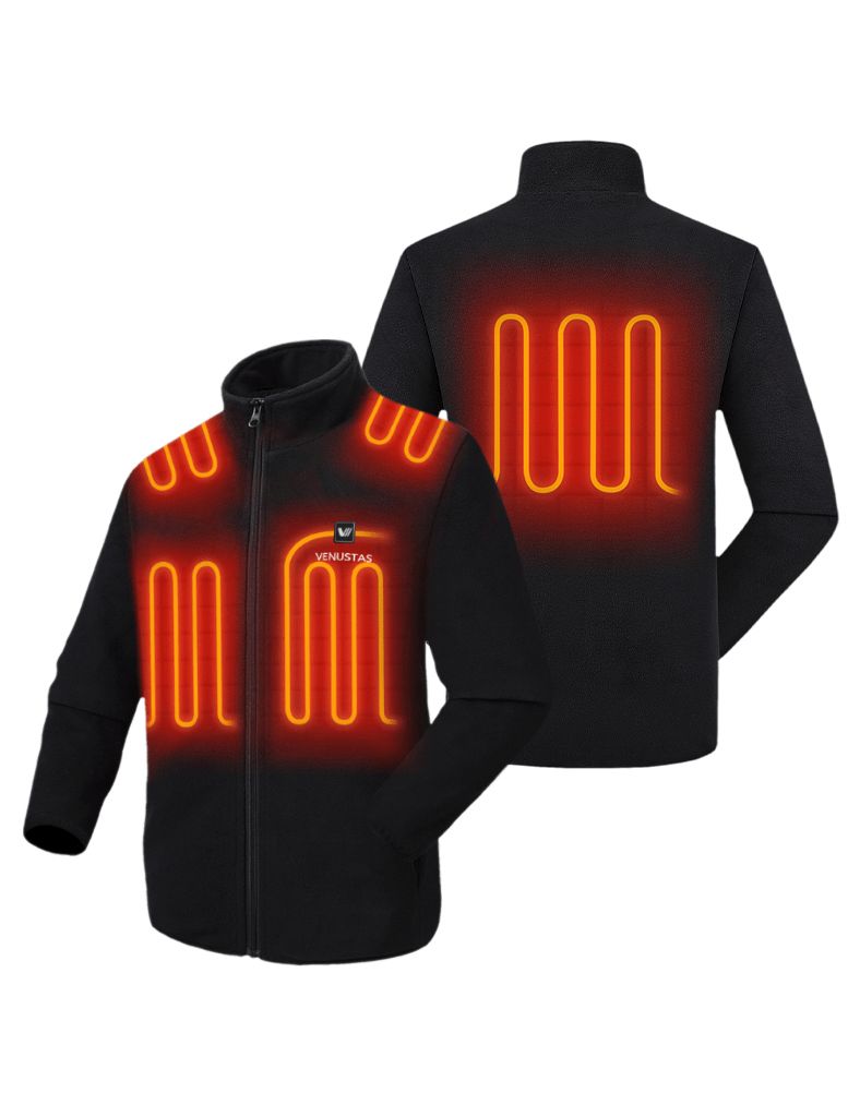 Zipper up Heated Fleece Jacket for Men